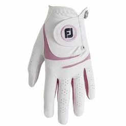 FootJoy Ladies WeatherSof Glove White/Pink For The Right Handed Golfer