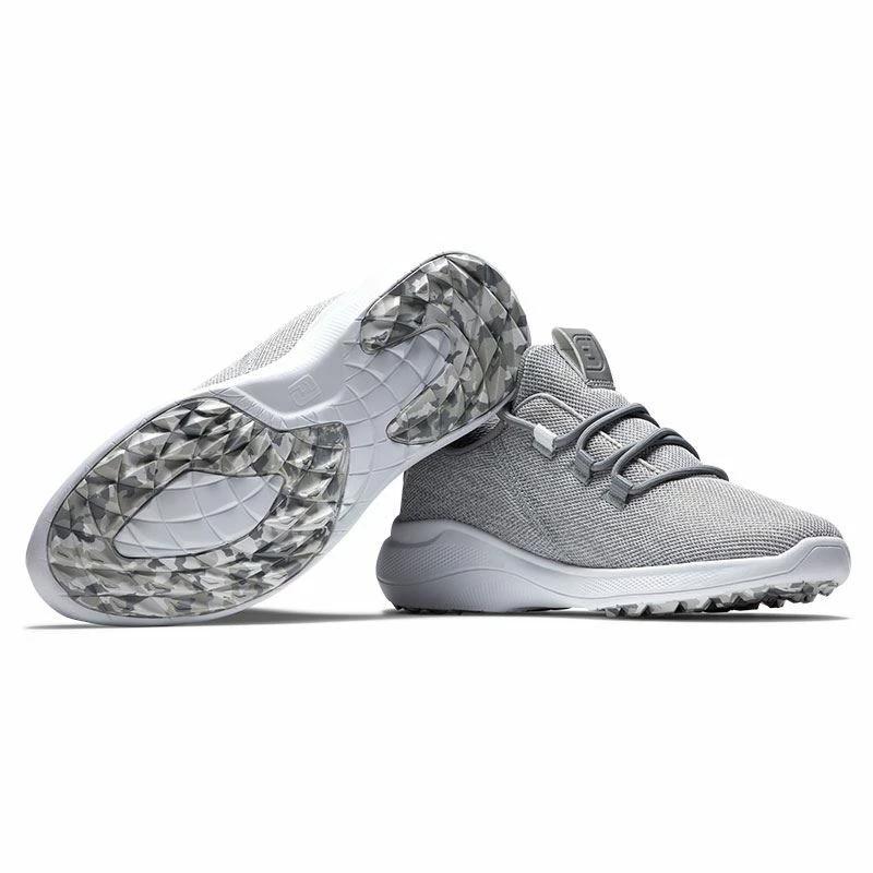 Footjoy Ladies Flex Coastal Golf Shoes - Silver/White 95762 - Image 6