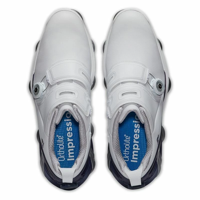 Footjoy Tour Alpha Double BOA Golf Shoes - White/Navy 55508 - Image 7