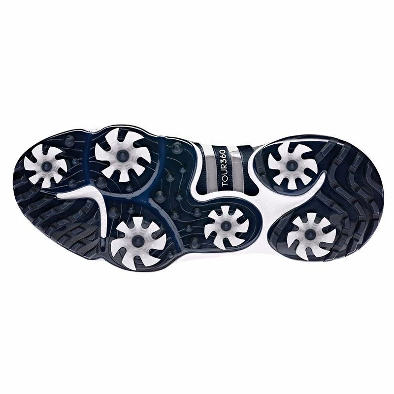 Adidas TOUR360 22 Golf Shoes - White/Navy/Silver GV7247 - Image 3