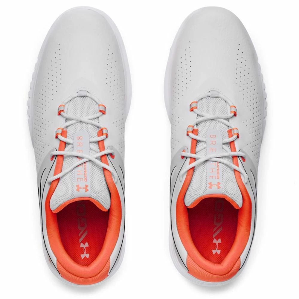 Under Armour Ladies Charged Breathe Spikeless Golf Shoes White Grey - Image 3