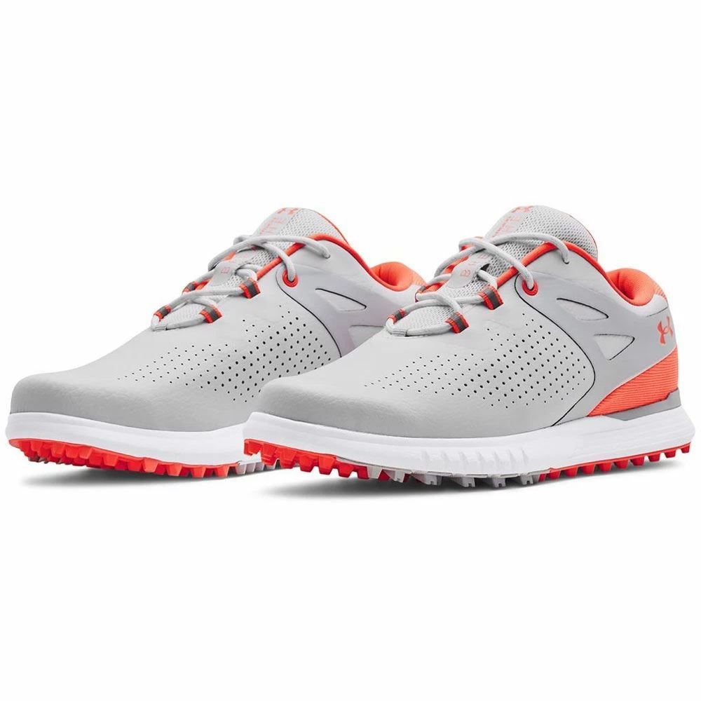 Under Armour Ladies Charged Breathe Spikeless Golf Shoes White Grey - Image 5