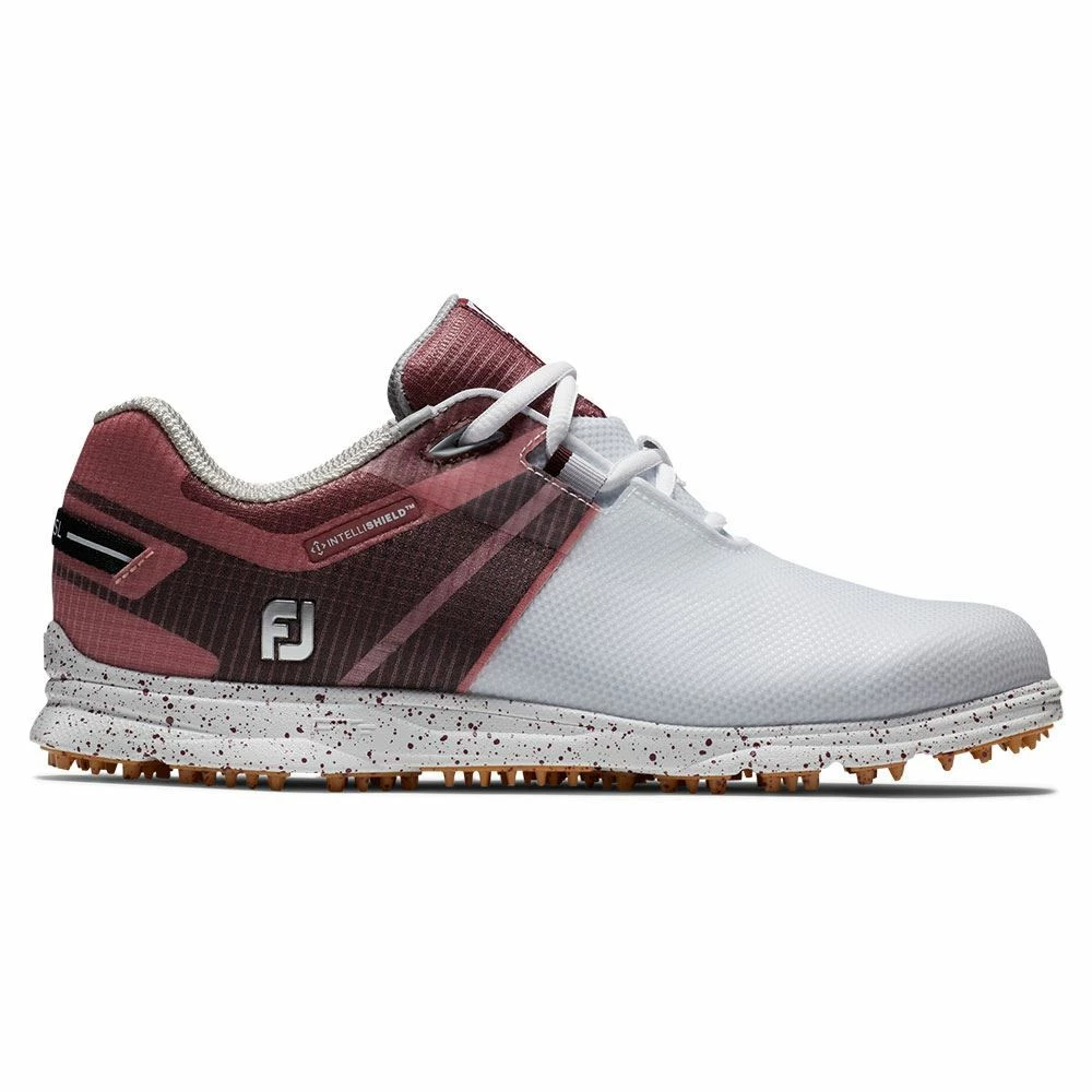 Footjoy Ladies PRO SL Sport Golf Shoes White Burgundy 98163 - Image 2