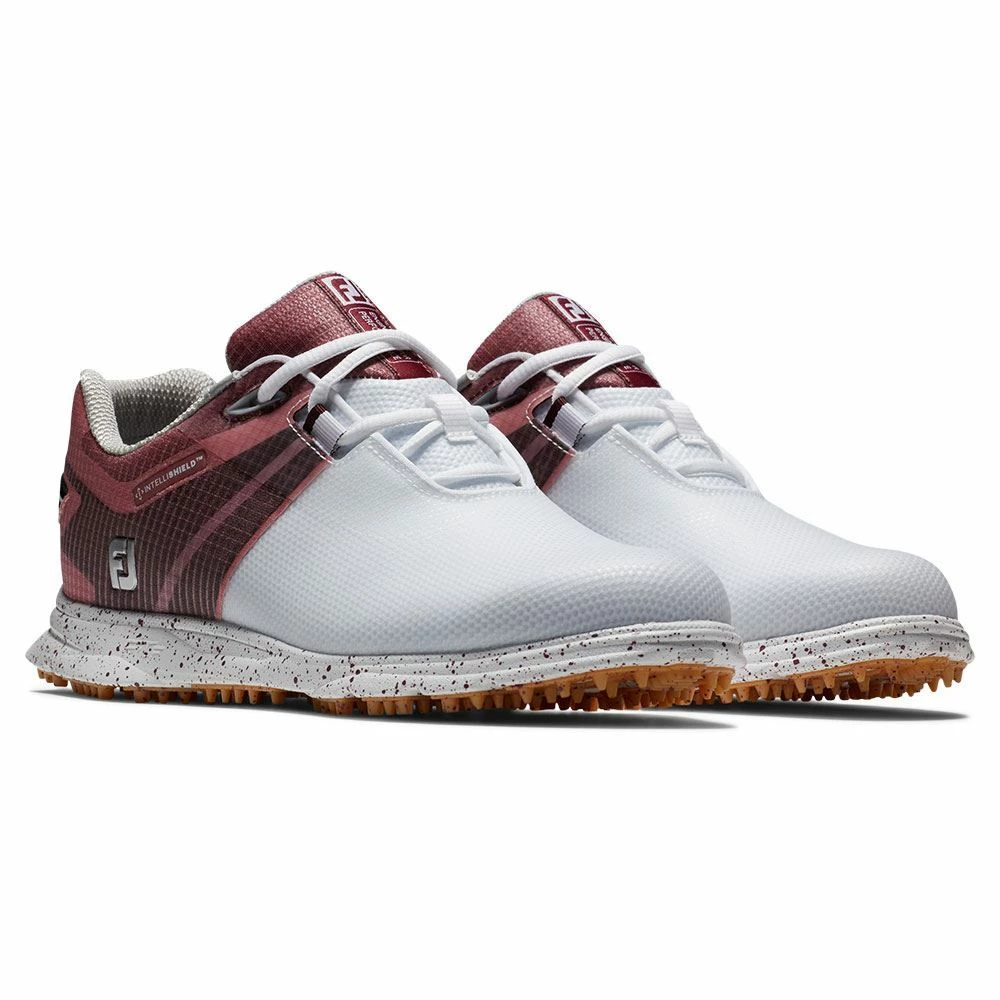 Footjoy Ladies PRO SL Sport Golf Shoes White Burgundy 98163 - Image 3