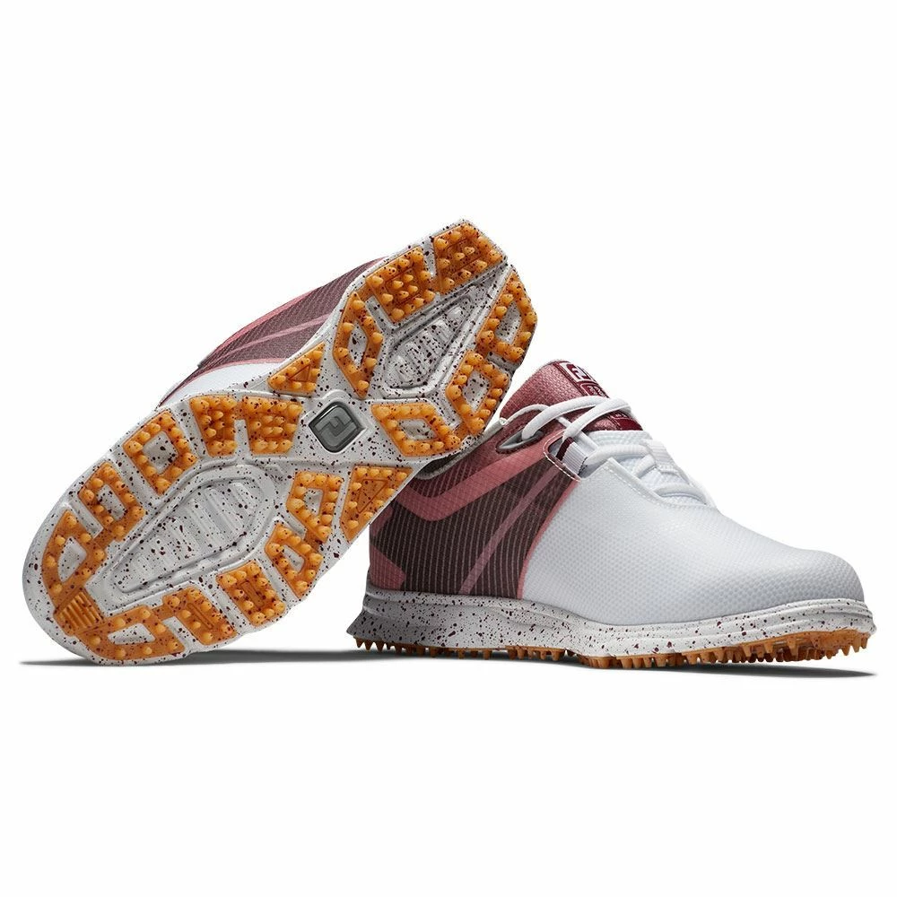 Footjoy Ladies PRO SL Sport Golf Shoes White Burgundy 98163 - Image 4