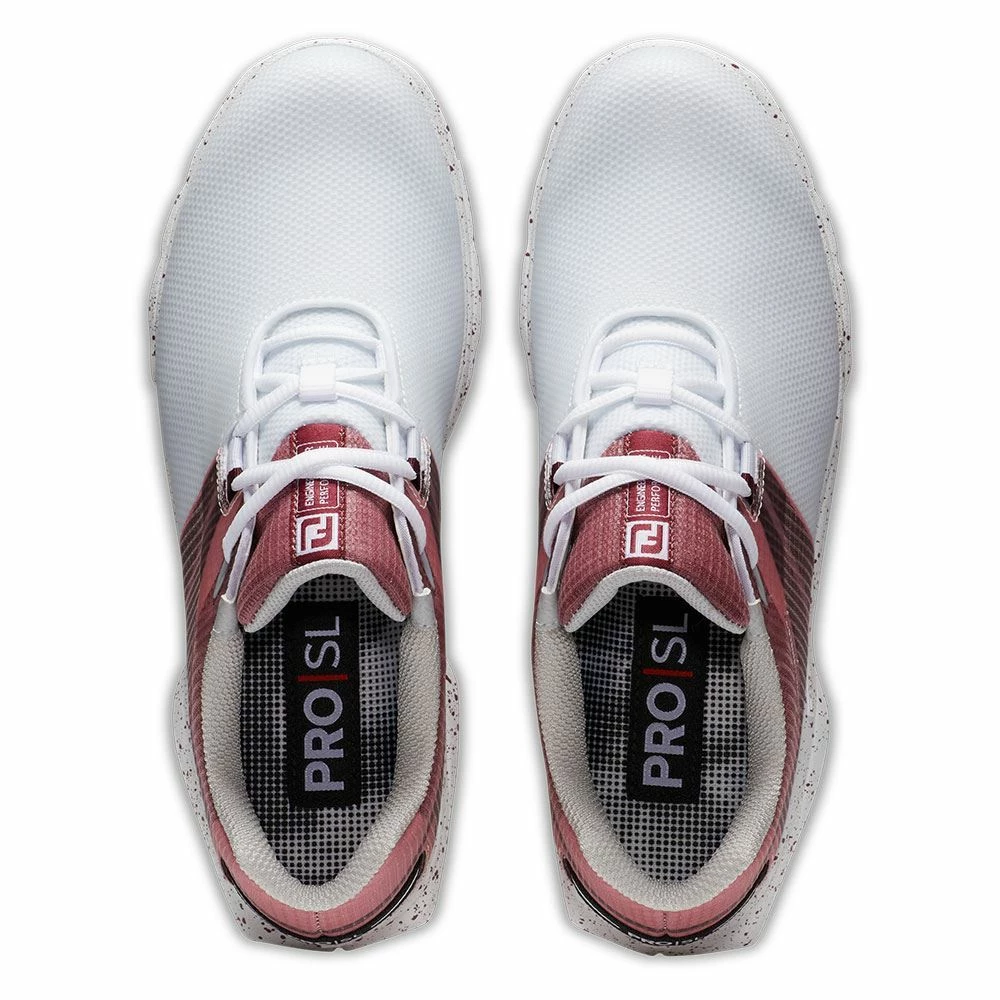 Footjoy Ladies PRO SL Sport Golf Shoes White Burgundy 98163 - Image 5