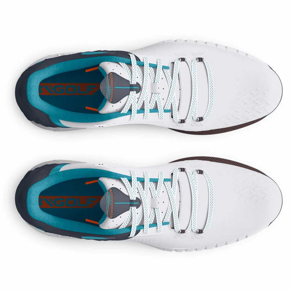 Under Armour HOVR Drive 2 Golf Shoes White/Blue - Image 6