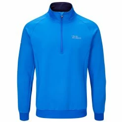 Oscar Jacobson Trent Tour Mid Layer Golf Sweater - Royal Blue