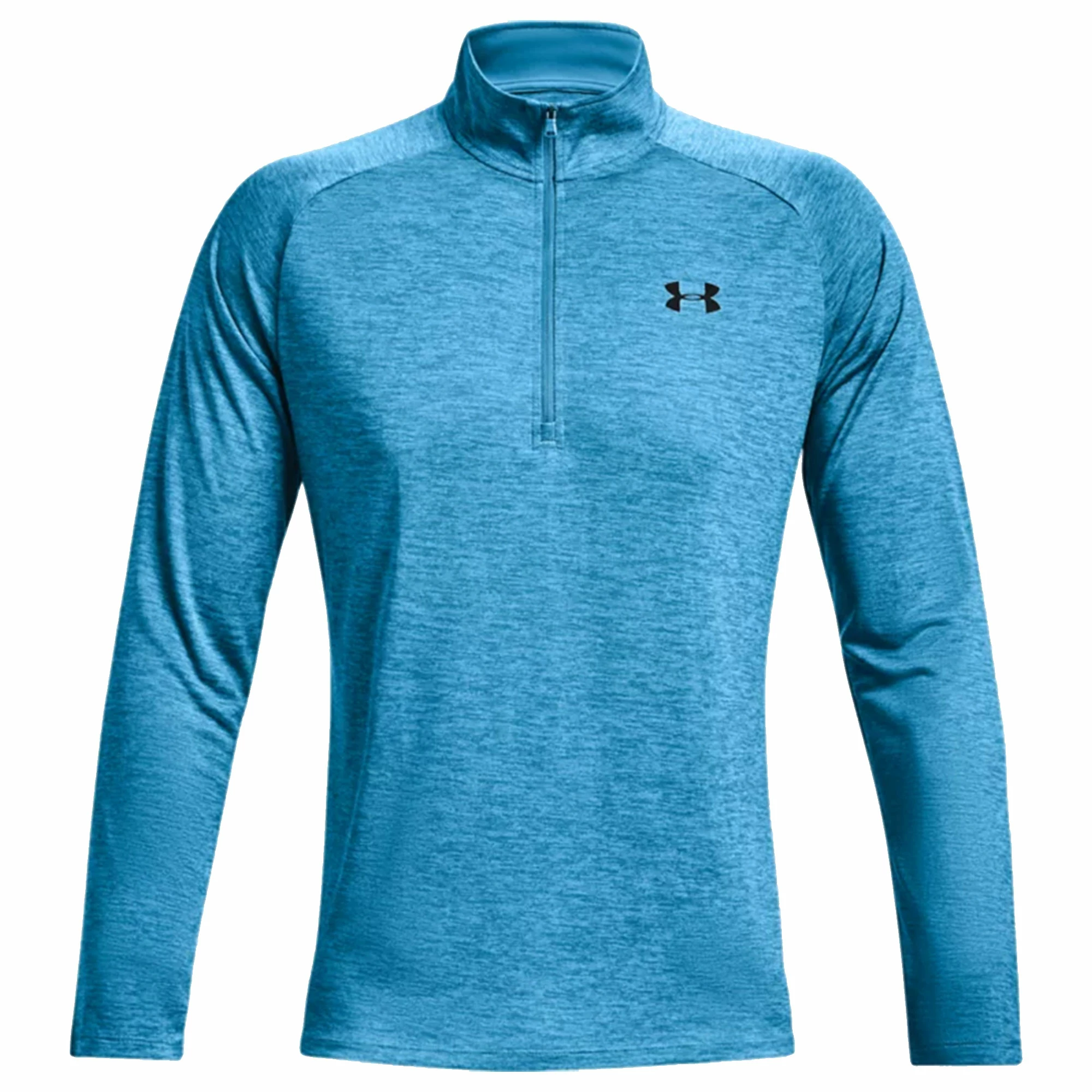 Under Armour Tech 2.0 Half Zip Long Sleeve Golf Top - Radar Blue/Black