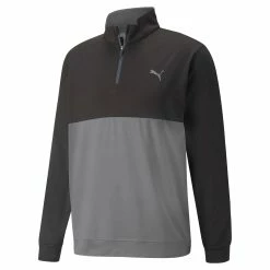 Puma Gamer Colourblock 1/4 Zip Golf Sweater - Black