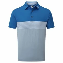 FootJoy Colourblock Pique Shirt - Royal Blue/Dove Grey