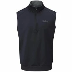 Oscar Jacobson Trent Tour Sleeveless Golf Sweater - Black
