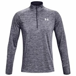 Under Armour Tech 2.0 Half Zip Long Sleeve Golf Top - Tempered Steel
