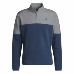Adidas DWR 1/4 Zip Golf Sweater - Grey Three/Crew Navy