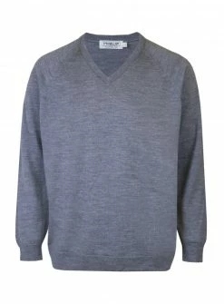 ProQuip Merino Water Repellent Sweater V Neck - Grey Marl